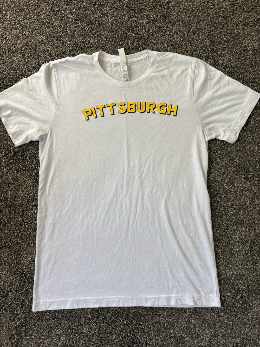 Bella Canvas White Tee with Yellow 'PITTSBURGH' Graphic